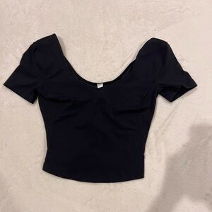 S black Lululemon athletic v neck T-shirt